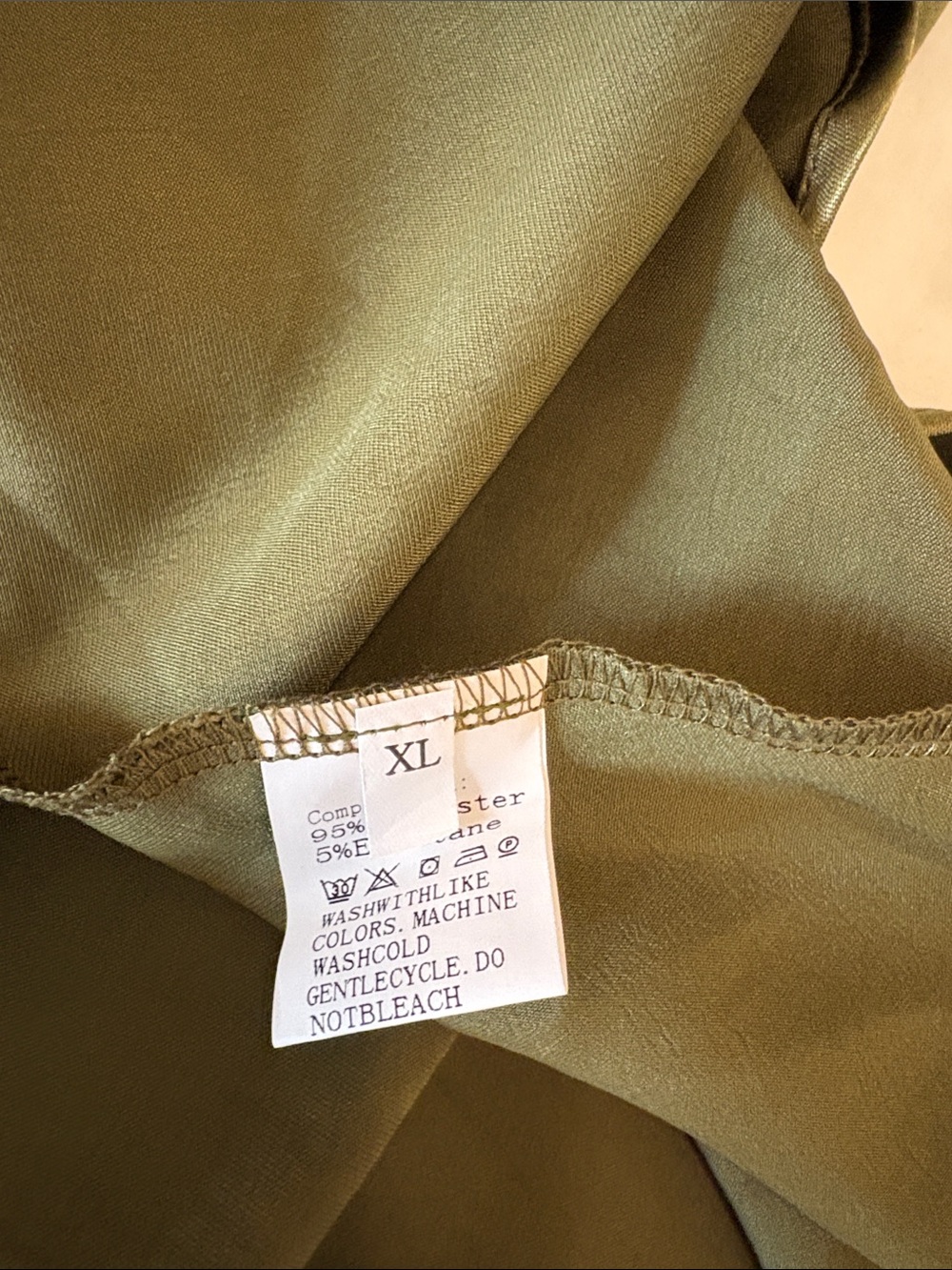 NEVER WORN Olive Green Satin Long Dress, XL - Picture 2 of 6